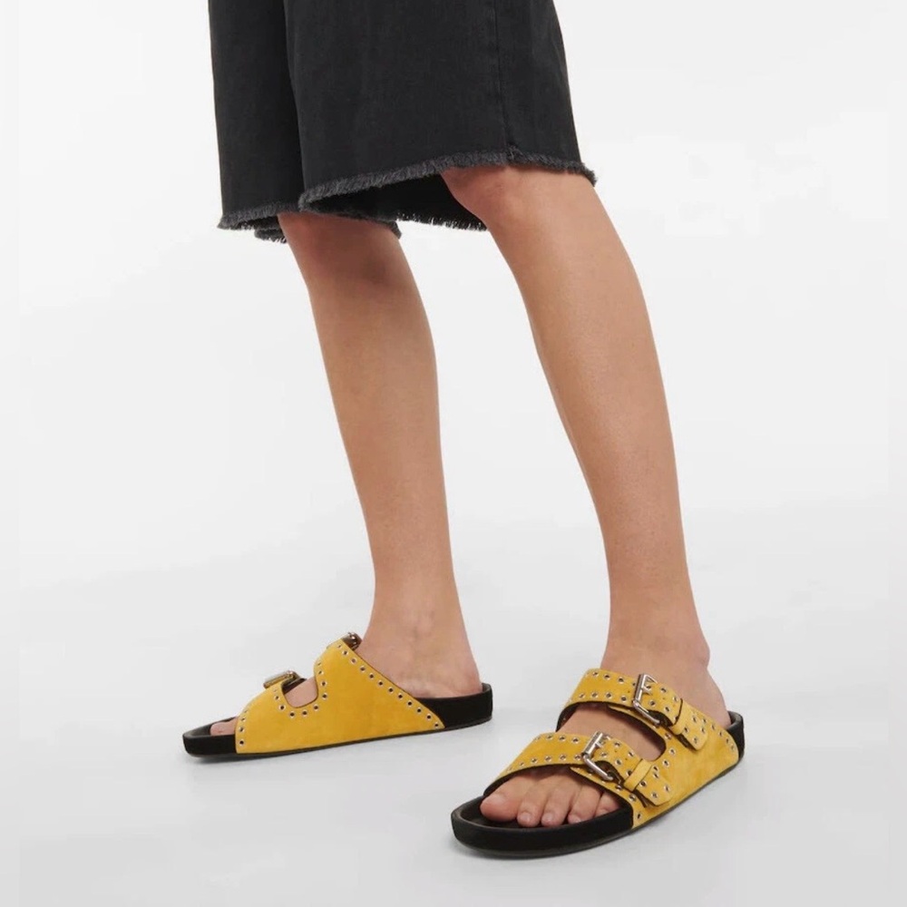 Isabel Marant LENNYO SANDALS yellow suede Size 40 - Picture 2 of 5